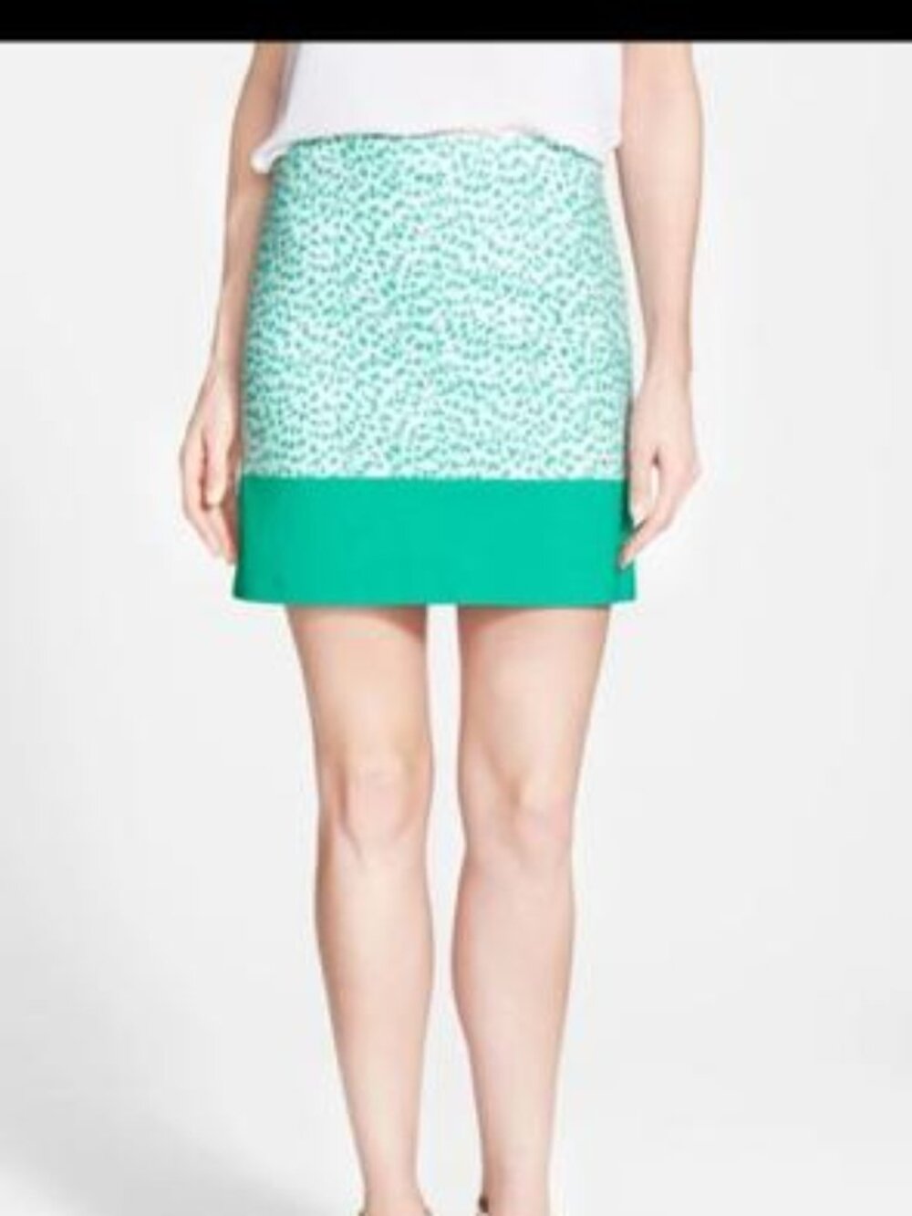 * Michael Kors Aqua Green Pattern Leopard Print Color Block Mini Skirt Size 8